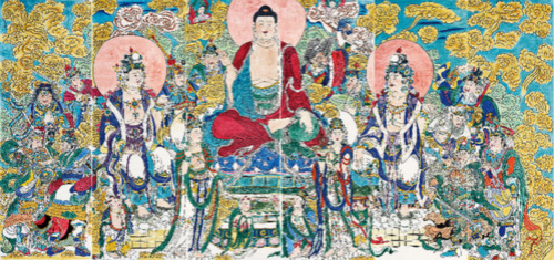 临汾画家梅莹临摹完成广胜寺壁画