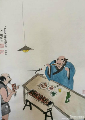 田江闲画~醒醒!城管来喊你摆地摊了