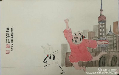 田江闲画~醒醒!城管来喊你摆地摊了