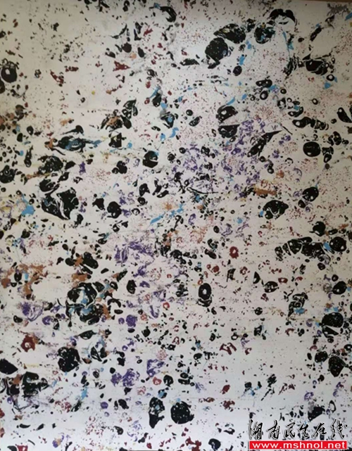 湖南“画乡小河”创始人、画家练亿章抽象画“源”主题艺术欣赏
