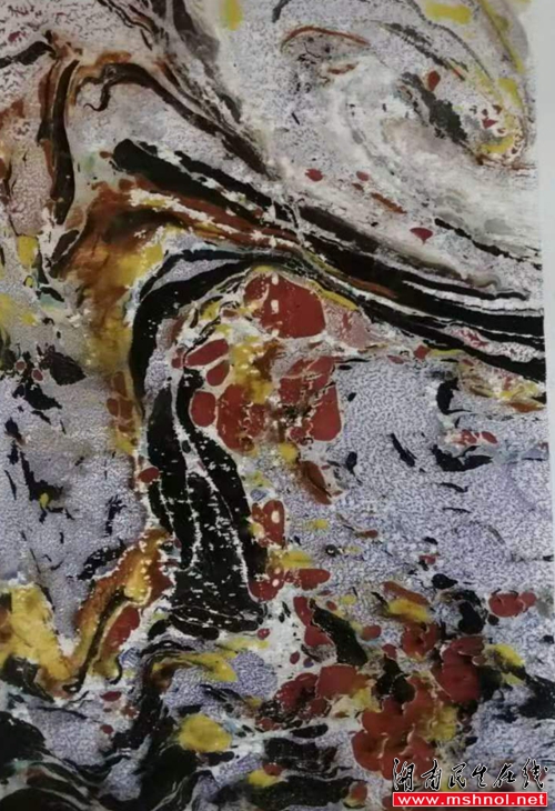 湖南“画乡小河”创始人、画家练亿章抽象画“源”主题艺术欣赏